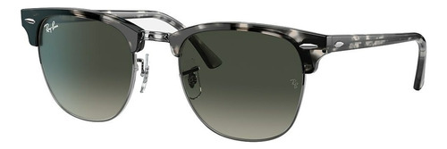 Óculos de sol Ray-Ban Clubmaster Fleck Large armação de acetato cor polished grey havana, lente grey degradada, haste havana de acetato - RB3016