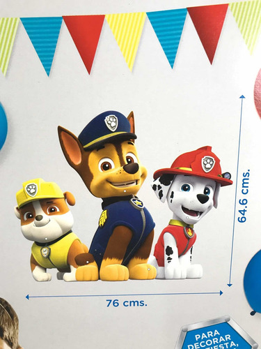 Adorno Movil Paw Patrol Patrulla Fiesta Decoracion Pared Gm
