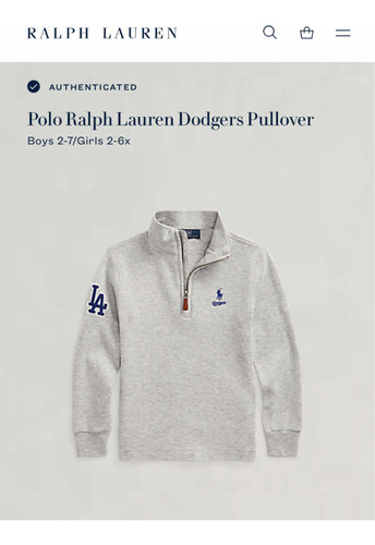 Polo Ralph Lauren Suéter De Los Dodgers Talla 6 Estetica 9.9