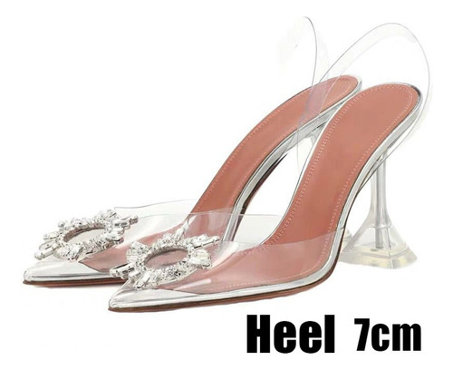 Zapatos De Tacón Con Punta En Punta Para Mujer Con Cristales