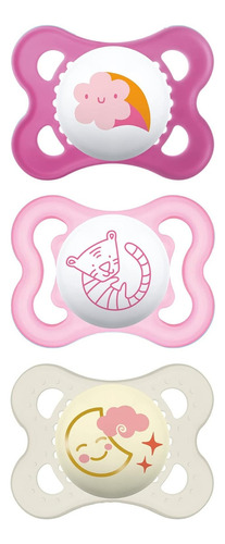 Chupones Paquete Variado Mam P/bebé 0-6 Meses, Unisex 3pz Color Rosa Pálido