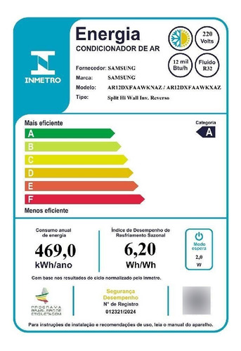 Ar Condicionado Samsung Windfree Ai 12000 Btus Quente/frio