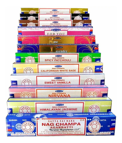 Incienso Nag Champa Satya Hem Lote Mezclado Spa Aromaterapia