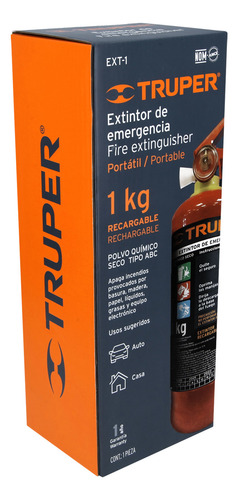Extintor Recargable Portatil 1 Kg 100276 Truper