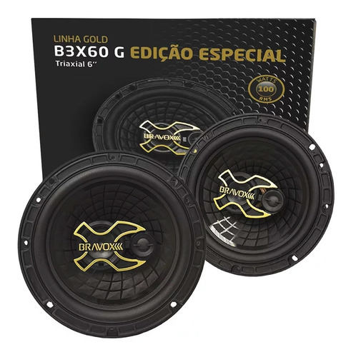 Parlantes Para Auto 6 PuLG Bravox B3x60 Gold Line 100rms P