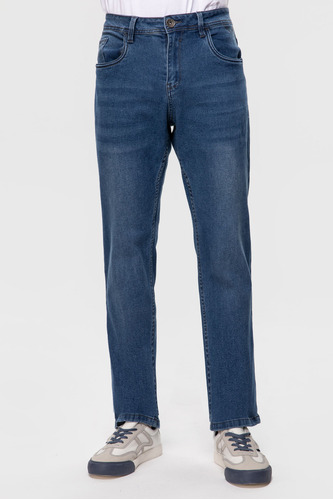 Jeans Straight 605 Azul Hombre Fashion's Park