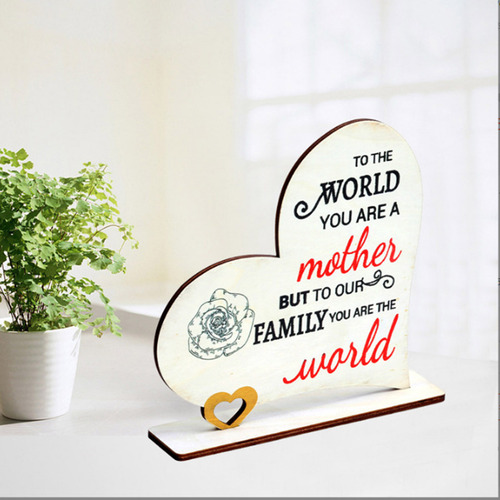 Ornamento Con Forma De M Para El Día De La Madre, De Madera,