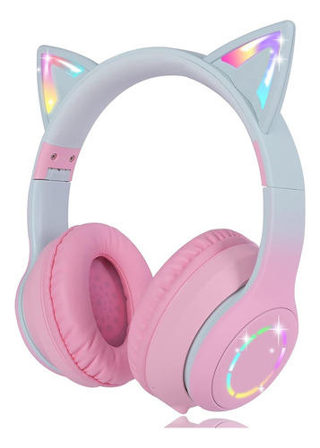 Auriculares Inalámbricos Cat Ear Led Light Up Gaming H...