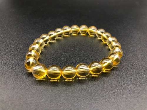 Pulsera 100% Cuarzo Citrino Regeneración Limpieza Unisex Color Amarillo Diámetro 8 Cm