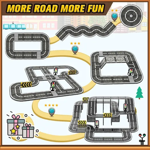 Paquete De Expansión De Magnetic Tiles Road Igivi Para Niños