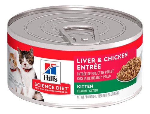 Alimento Húmedo Para Gato Hills Kitten Liver And Chicken 5.5