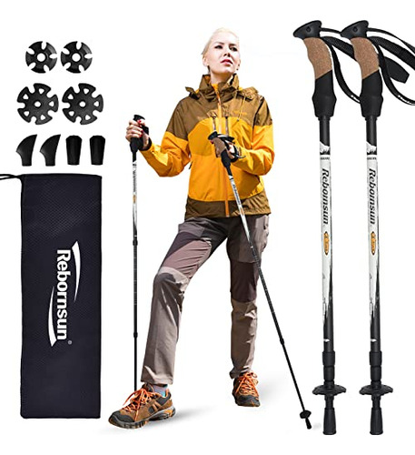 100% 3k Carbon Fiber Hiking Poles 2-pc Pack, Adjustable...