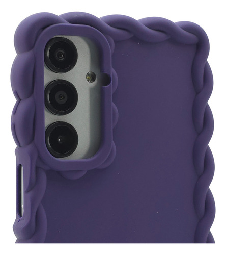 Funda + Mica Para Samsung A16 Case Protector Carcasa Rudo Crochet - Violeta Samsung A16