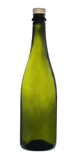 juego de 12 Botellas vacías de copa de vino 750 ml verde esmerilado 