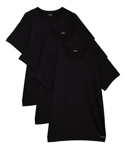 Playeras Calvin Klein 3p Algodon Negro Para Hombre Original