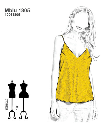 Molde, Patrón Blusa Top Mujer 1805