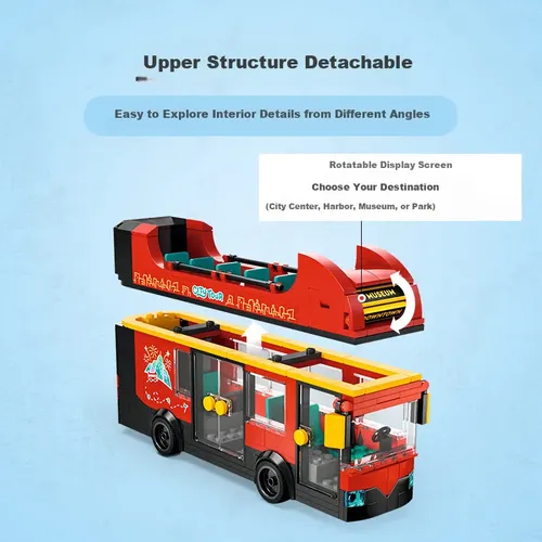 Conjunto De Construção De Ônibus Duplo-deck Vermelho City