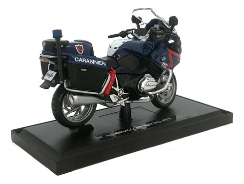 Moto Bmw R 1200 Rt Carabinieri Susp.trasera Base 1/18 Sello Azul Oscuro