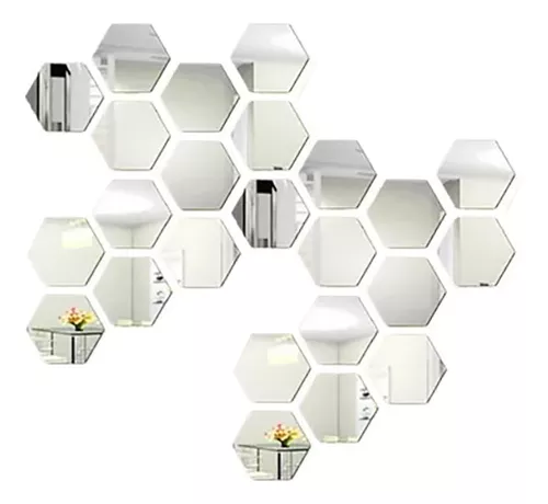 64 espejos adhesivos para pared, azulejos de espejo adhesivos triangulares,  calcomanías de pared de espejo acrílico para sala de estar, dormitorio, –  Yaxa Colombia