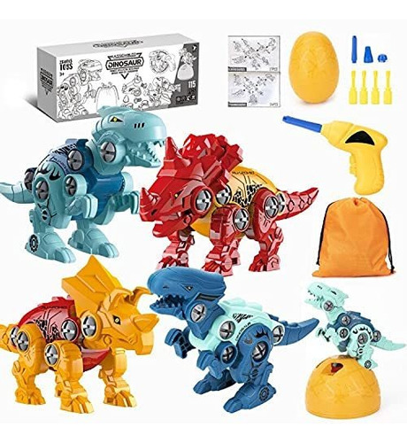 Take Apart Dinosaur Toys Zealous  Paquete De 4 Juguetes...