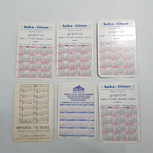 Imagen 2 de 3 de Antiguos Almanaques De Bolsillo Desnudos Lote X 6 Mag 59750