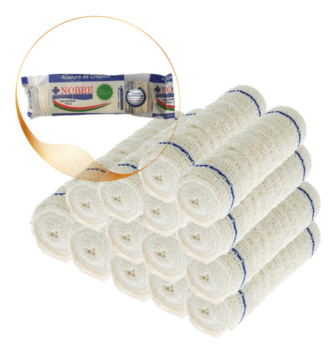 Atadura De Crepom 13 Fios 15 Cm X 1.8 Nobre 24 Un Curativo