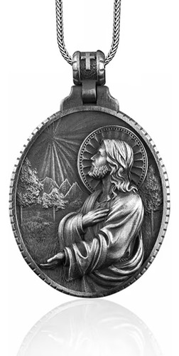 Medalla Collar Jesús Pueblo Plata 925: Regalo