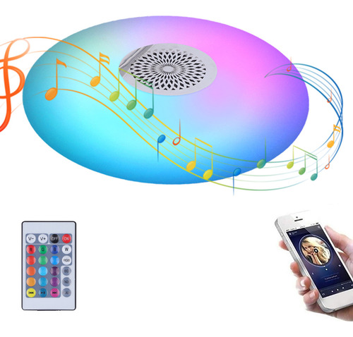 Lámpara De Música Que Cambia De Color Rgb 24 W E27 Contro