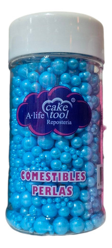 Mix Perlas Comestibles Azul Sprinkles 85gr Reposteria Color Blanco
