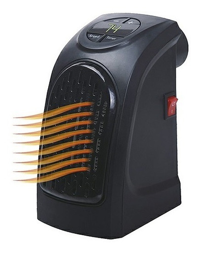 Calefactor 220v Portatil Regulable Tecnologia Termoceramica Color Negro