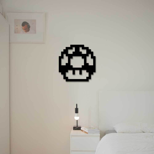 Decoração Em Mdf 6mm Vazado Cogumelo Super Mario Bros