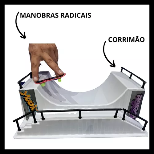 Pista De Skate Dedo Profissional Rampa E Corrimão Completa