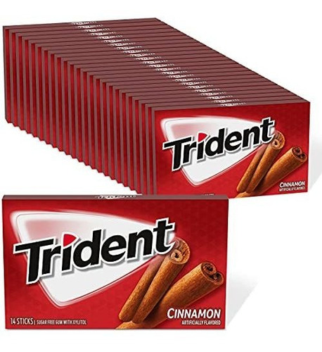 Chicle - Goma De Mascar Sin Azúcar Trident Canela, 24 Paquet