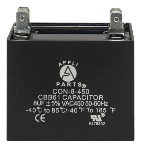 Appli Parts Condensador Capacitor De Ventilador 8 Mfd (