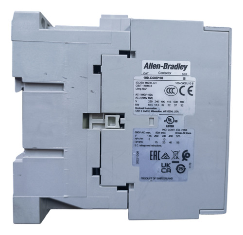 Contactor Allen Bradley 60a Bobina 24vdc 1n.o.