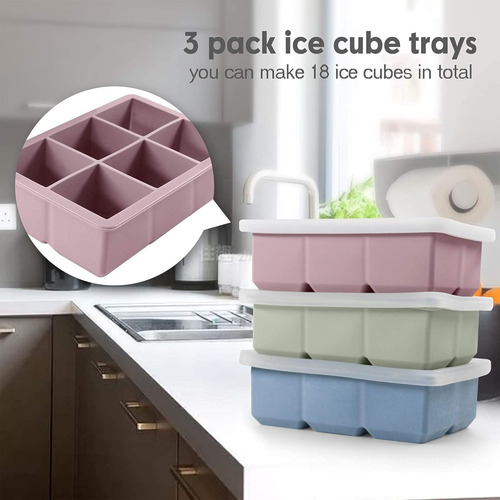 F 3pcs Cubiteras De Silicona Moldes Para Cubitos De Hielo