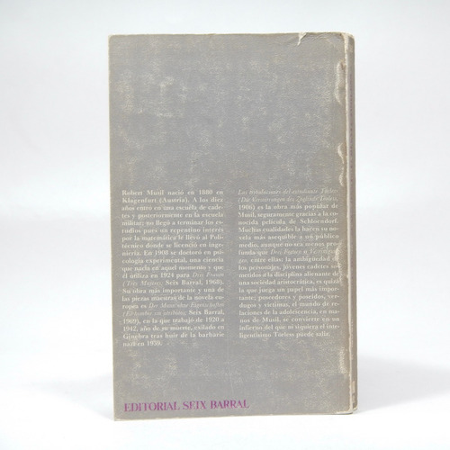 Las Tribulaciones Del Estudiante Törless R Musil 1970 B1 (Usado)