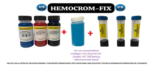 Kit Colorante Rapido Hemocrom Fix (wright,hycel, Diff Quick)