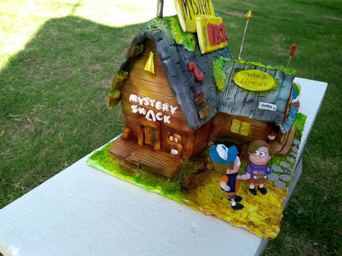 Dipper Y Mabel Gravity Falls Porcelana Fría Adorno De Torta