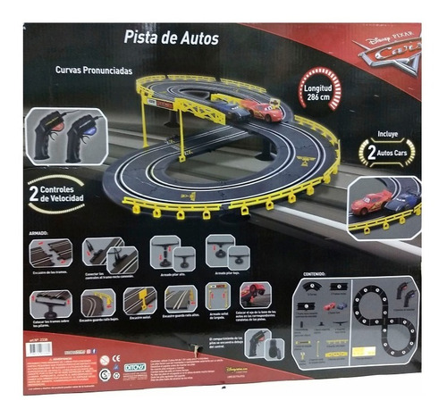 Imagen 6 de 8 de Cars Pista De Autos Carrera Disney Pixar 2 Controles Ditoys