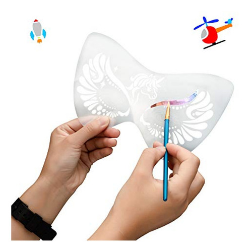 Imagen 5 de 7 de Pintura Facial Kit De 31 Plantillas De Cara, 17 Plantillas D