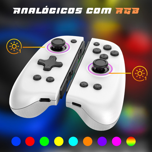 Controle Joypad Nintendo Switch/switch Oled Iine Genius Rgb Cor Branco