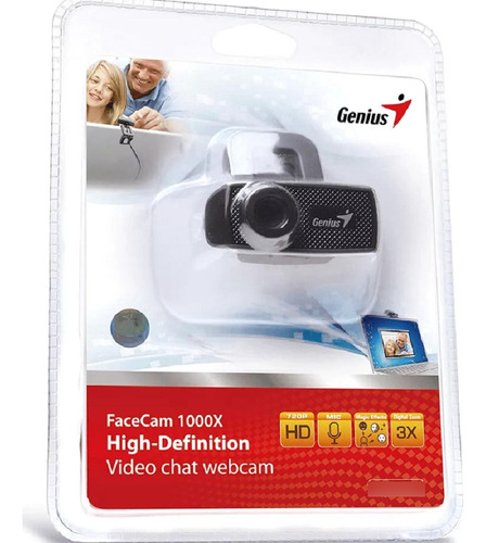 Cámara web Genius FaceCam 1000X HD color negro
