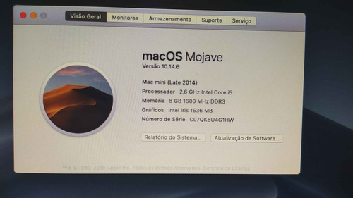 Mac Mini Apple I5, 8gb E 1tb (Usado)