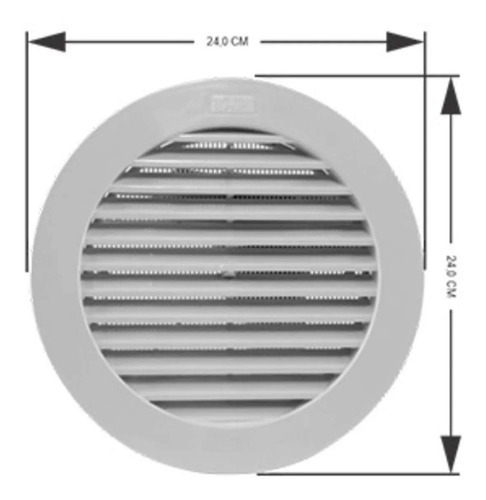 Imagem 6 de 6 de Grade De Ventilação Redonda 20cm C/ Tela Itc Kit C/ 4 Unid.
