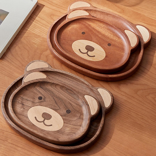 Bandeja Para Servir De Madera Con Forma De Oso, Ébano S