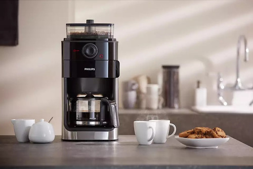 Cafetera Philips Grind & Brew HD7767 automática negra y metal expreso 230V
