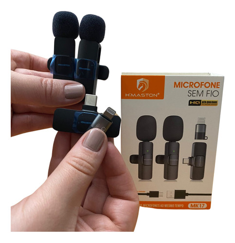 Kit 2 Microfones Lapela Profissional Para Iphone Ou Android Pret-entrada Typo C E Iphone.