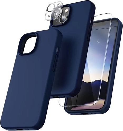 Funda iPhone 14 Plus C/ 2 Protectores Azul