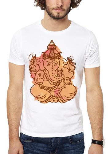 Imagen 1 de 3 de Polera Ganesha Stain Yoga Blanca